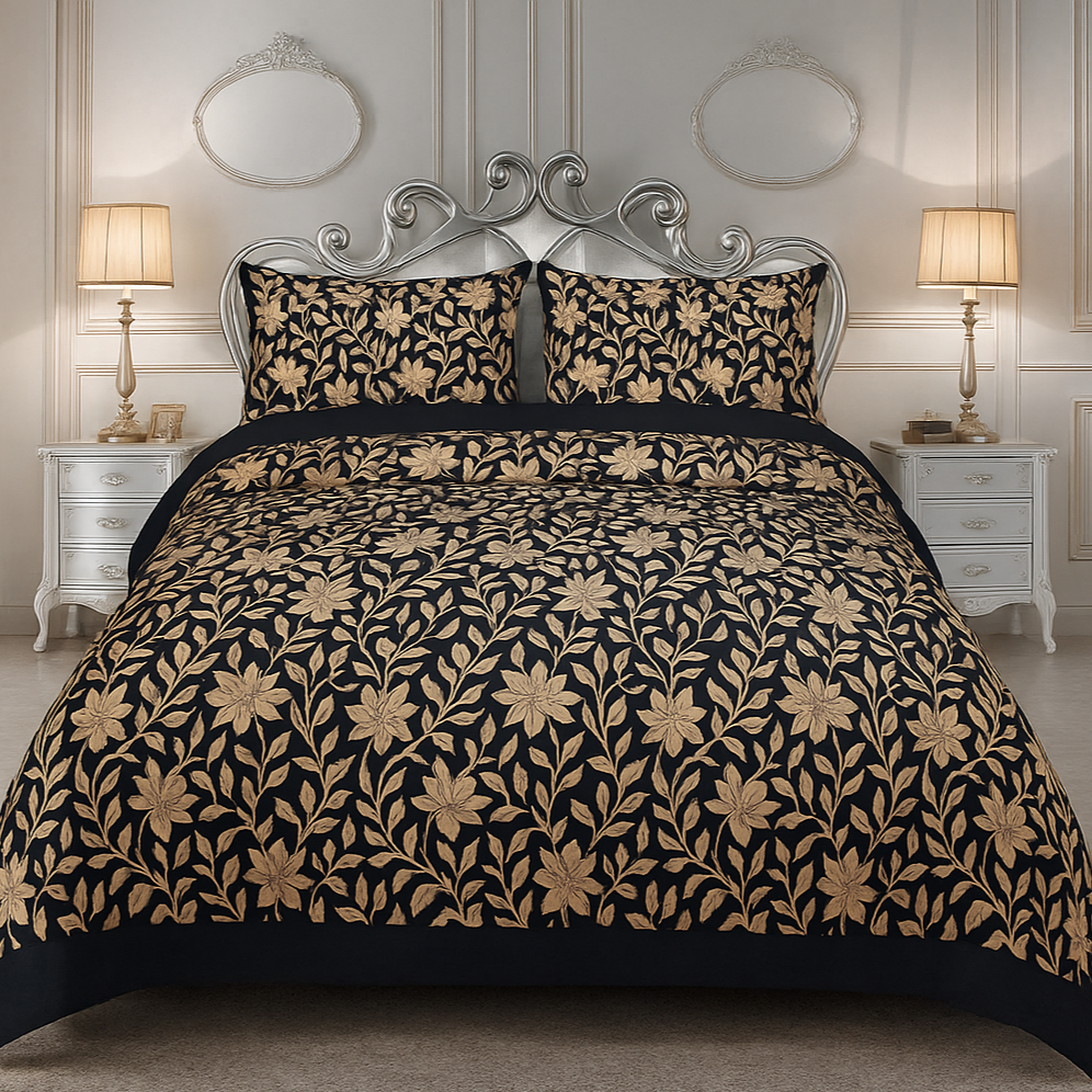 Rooma Crystal Cotton King Size Bed Sheet – Geometric Print Design #8997