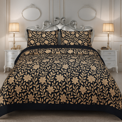 Rooma Crystal Cotton King Size Bed Sheet – Geometric Print Design #8997