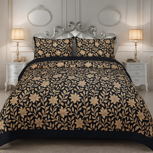 Rooma Crystal Cotton King Size Bed Sheet – Geometric Print Design #8997