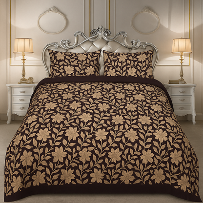 Rooma Crystal Cotton King Size Bed Sheet – Geometric Print Design #8997