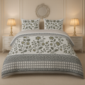 Crystal Cotton King Size Double Bed Sheet By Rooma - Elegant Floral Design (Design #5724)