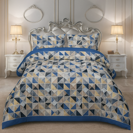 Crystal Cotton King Size Double Bed Sheet By Rooma - Elegant Floral Design (Design #9264)