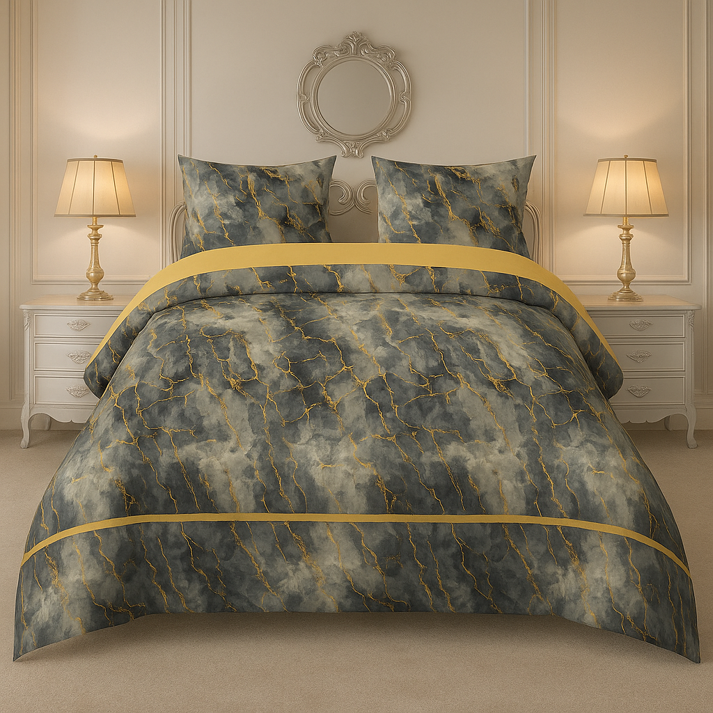 Crystal Cotton King Size Double Bed Sheet By Rooma - Elegant Floral Design (Design #8778)