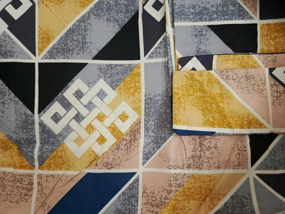 Crystal Cotton King Size Double Bed Sheet By Rooma - Elegant Floral Design (Design #9264)