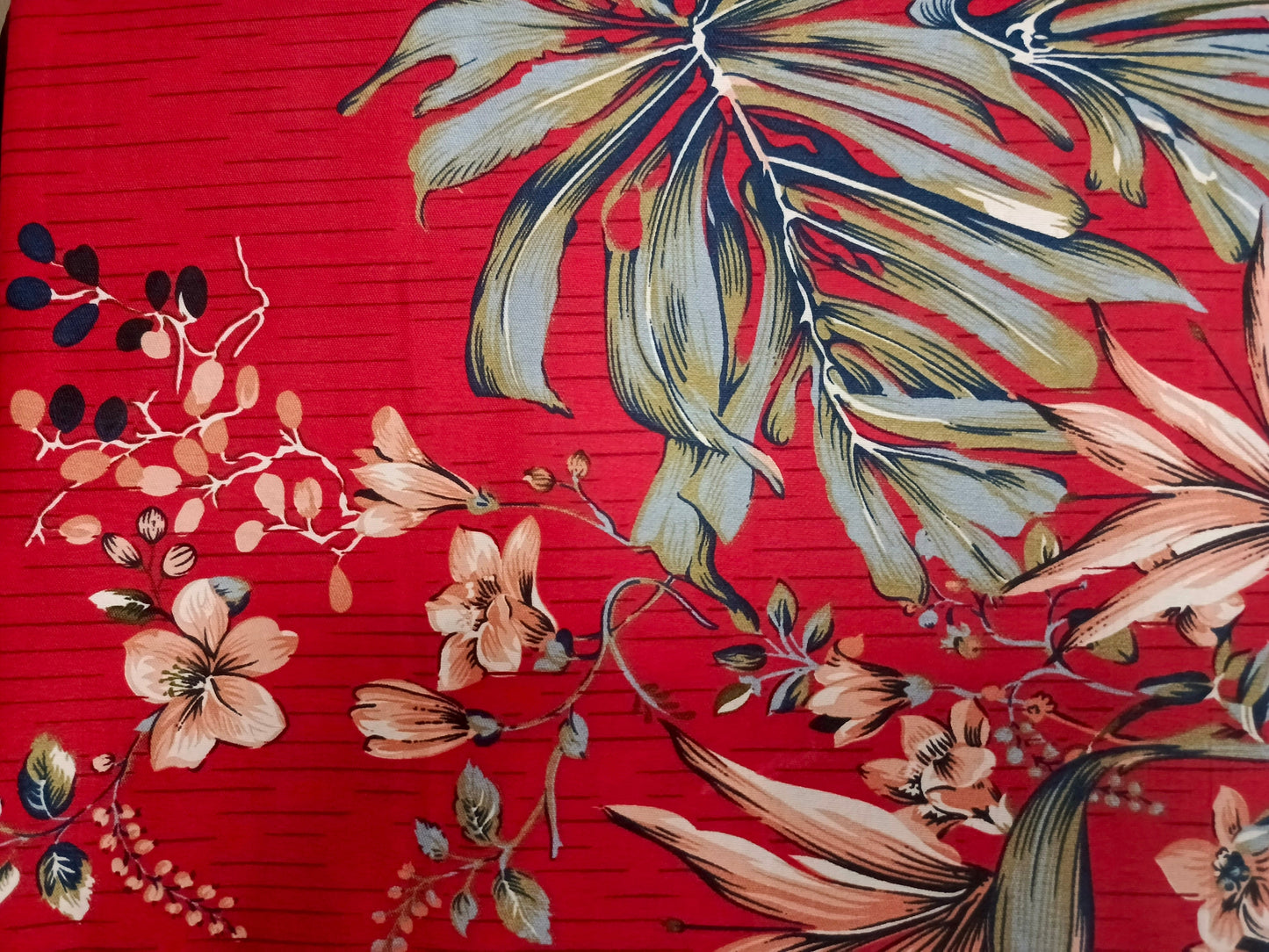 Rooma Crystal Cotton King Size Bed Sheet –Vibrant Floral Luxury Design #8884 (Red)